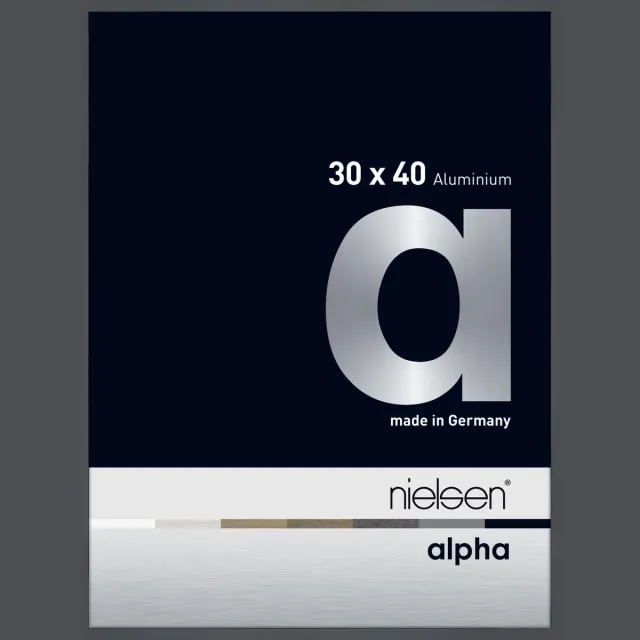 Nielsen Alpha Aluminium Wissellijst Glossy Dark Grey 30x40cm Donkergrijs-glanzend
