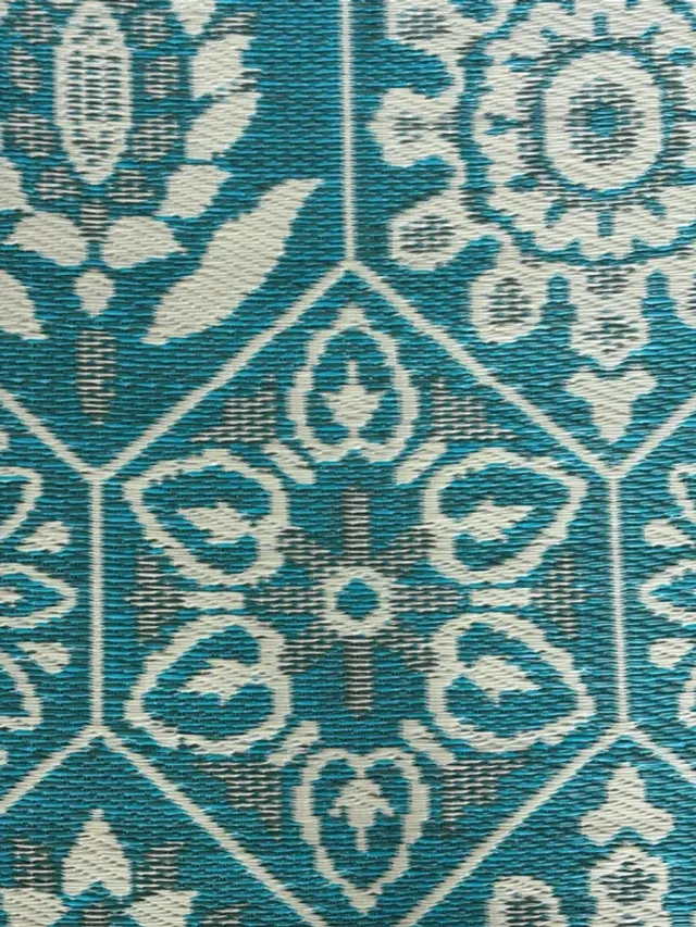 blommie's lifestyle buitenkleed 180 - 270 cm, zeeblauw/groen/crème