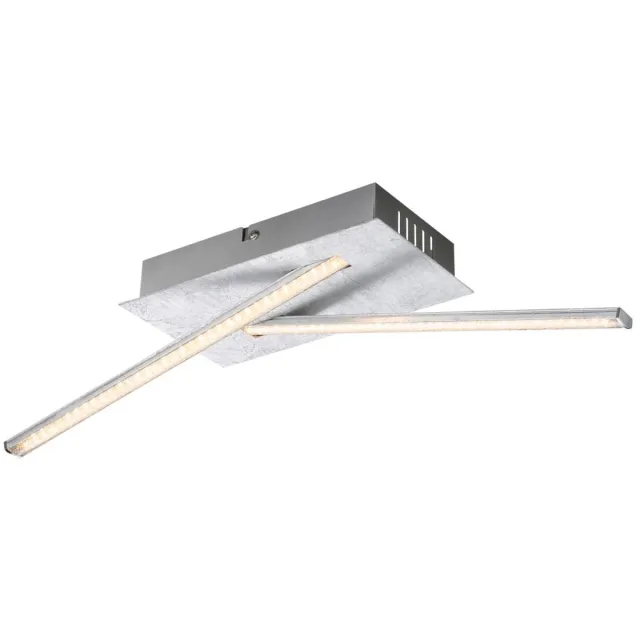 Globo Lighting Plafondlamp kristallen woonkamer zilver metallic modern, LED 12W 840Lm warm wit, L 48 cm