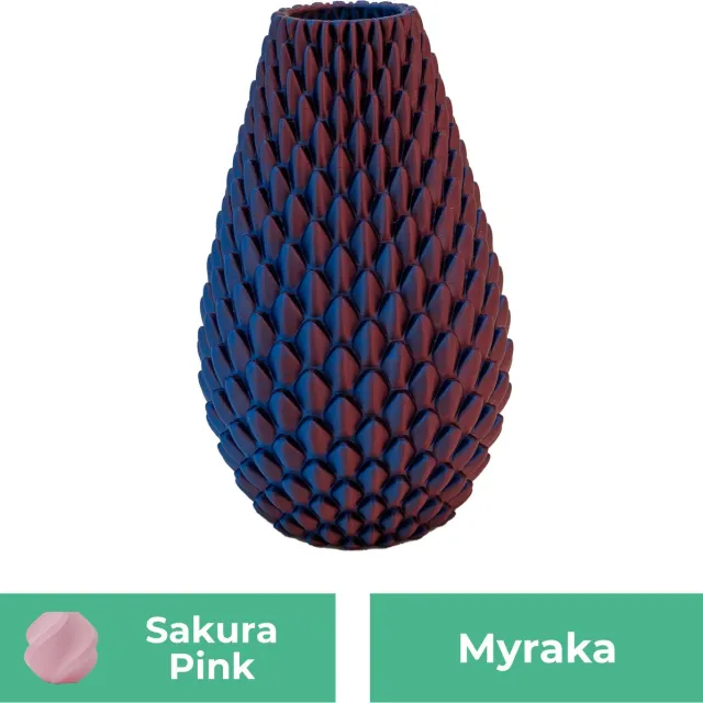 Lovora Myraka design vaas – Decoratieve vaas - Sakura Roze - 3d geprinte vaas – geschikt voor droogbloemen - 34CM