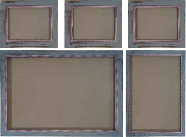 MCW Fotolijsten set, fotolijsten houten lijsten, 3x 21x26cm 1x 26x36cm 1x 36x51cm Shabby Landhaus ~ grijs