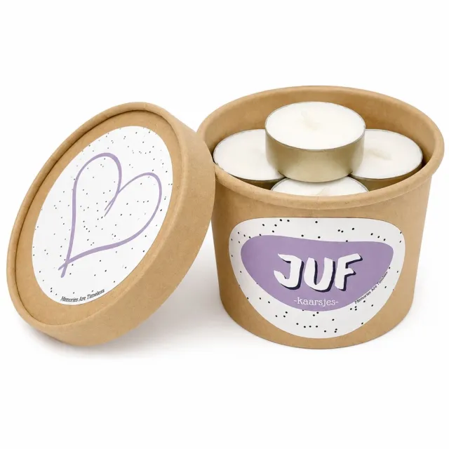 Memories Are Timeless Juf Kaarsjes - Theelichtjes Voor De Juf - Juf Cadeau - Memories Are Timeless
