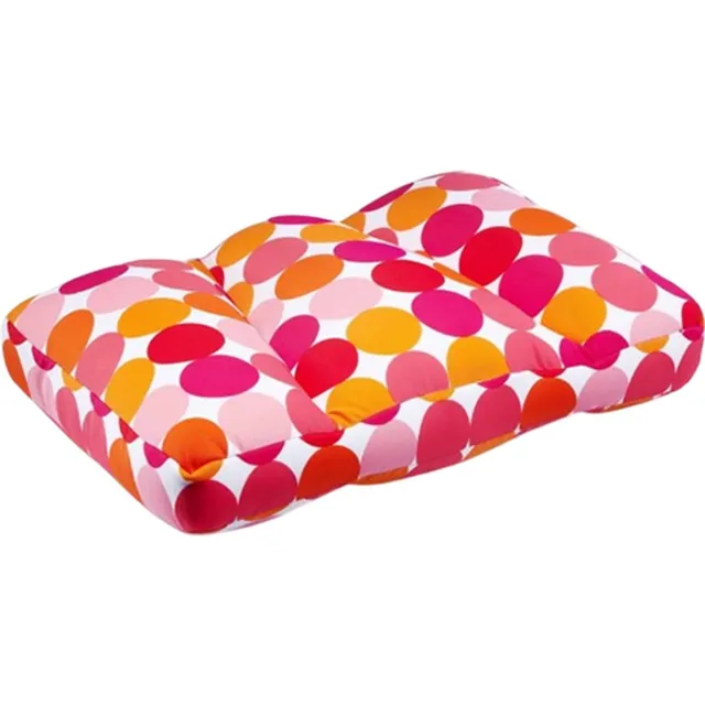 House of Healthbrands Kuschelmaxx XXL-kussen 60 x 40 cm met 3 interne vakken dus vormvast- Punkte Orange-design - Stevig en zacht - Mooie print - Gevuld met microgranulaat - Vormvast & Wasbaar - Ideaal voor op de bank, bed, auto of op reis - Inclusief Wasnet wit