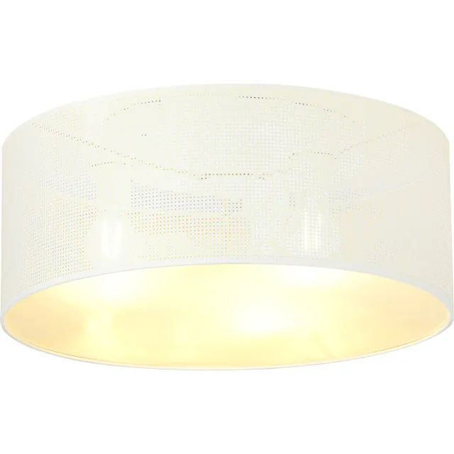 Emibig Skive grote wit en gouden plafondlamp rond 3x E27 - Perfecte verlichting voor elke ruimte wit,goud