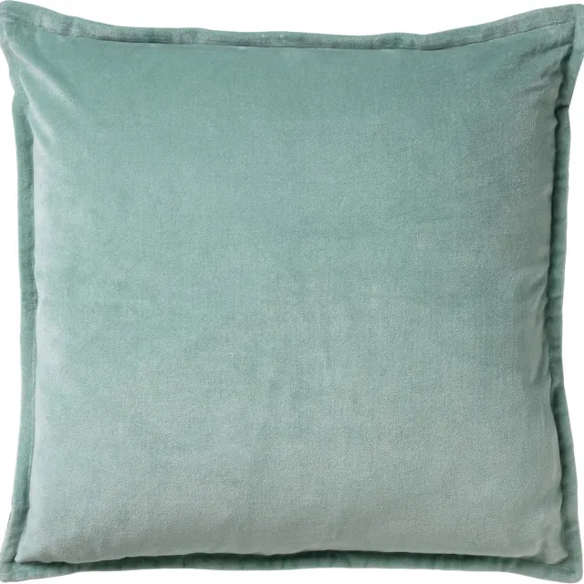 Dutch Decor CAITH - Sierkussen 50x50 cm - 100% katoen velvet - Jadeite - lichtgroen - Inclusief binnenkussen - Luxe kussens voor woonkamer & bank