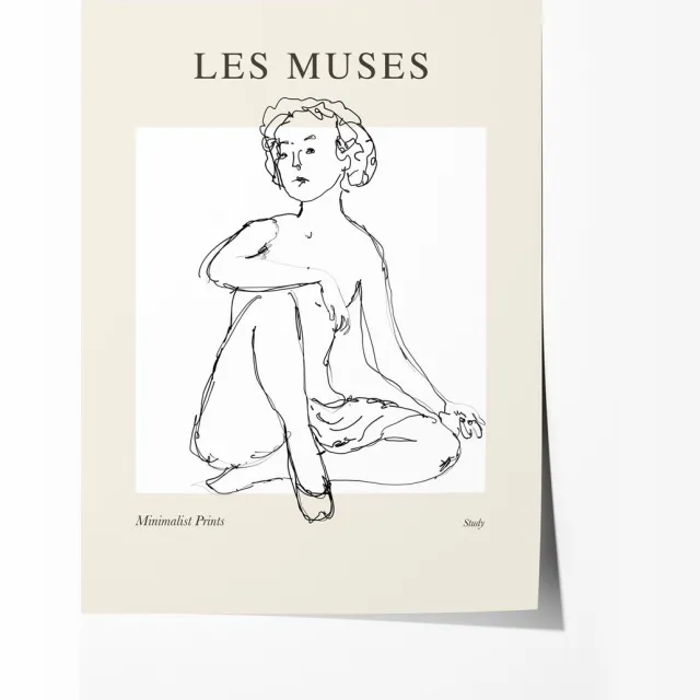 Les Muses Minimalistische Poster - Poster 80x120 cm - Sfeervolle Wanddecoratie voor Woonkamer & Slaapkamer - Premium papier - zonder lijst Multicolor