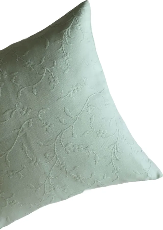 Pimlico Kussenhoes / Kussenovertrek | Flora - Jacquard Katoen - Vierkant - Lichtgroen - 50x50 cm