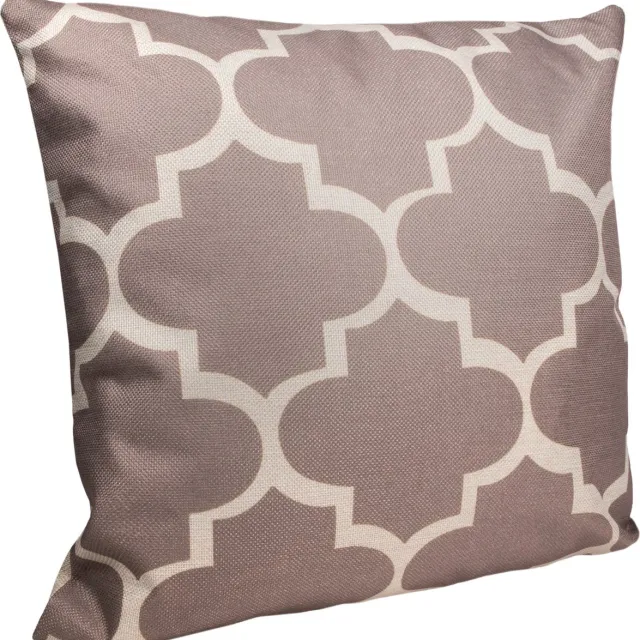 QUVIO Sierkussen retro - Gevuld - Sierkussens voor binnen - kussentjes bank - Kussentjes - Sierkussens vierkant - Gevulde sierkussens - Sierkussens beige - Figuren sierkussens - Sierkussens - Polyester - 45 x 45 cm - Beige en bruin