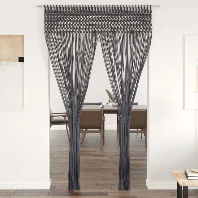 vidaXL Gordijn macramé 140x240 cm katoen antraciet