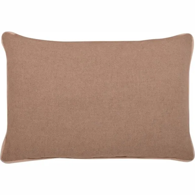 Linen & More Velvet Wool Grijs + Beige Kussen | 40 X 60 | Sierkussen Voor Woonkamer Of Slaapkamer