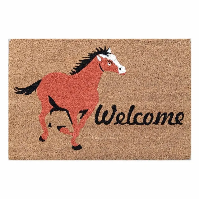 FLOOR GARDENS Kokosmat met opdruk 'Paard' 40x60cm Brown