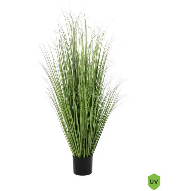 Kunstpalm Kunstplant Gras 120 cm | UV – Nep Siergras in Pot – Kunst grasplant Buiten – Onderhoudsvrije kunstplant lichtgroen