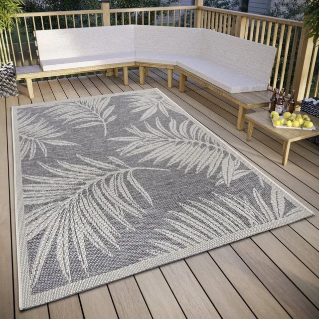 flycarpets Clyde Binnen & Buitenkleed Vloerkleed Paru Grijs / Creme