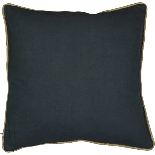 Mars & More kussen donkergrijs met jute bies 55x55cm*
