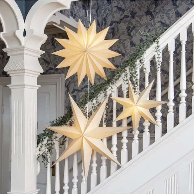 Star Trading Papieren kerstster beige 45x45 cm - Prachtige kerstdecoratie