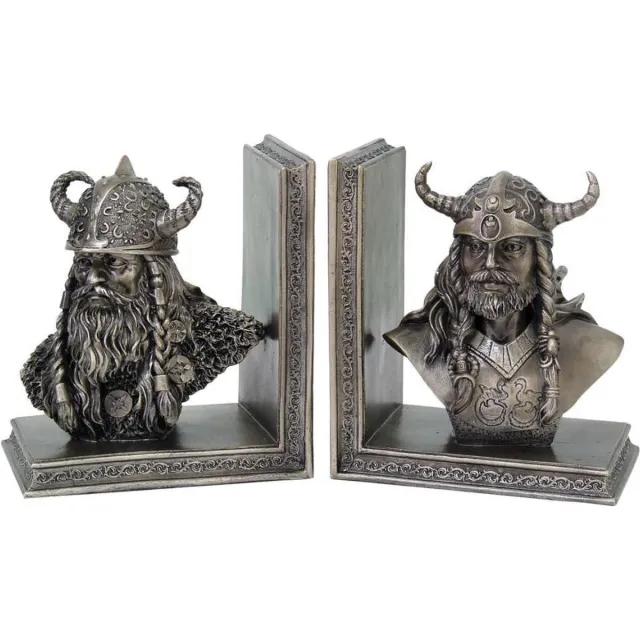 MadDeco Unieke - Boekensteun - viking - boekensteunen - polystone zilverkleurig