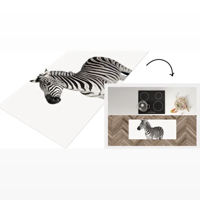 KitchenYeah Keukenloper - Loper keuken - Woonkamer - Zebra - Keukenloper vinyl Multicolor