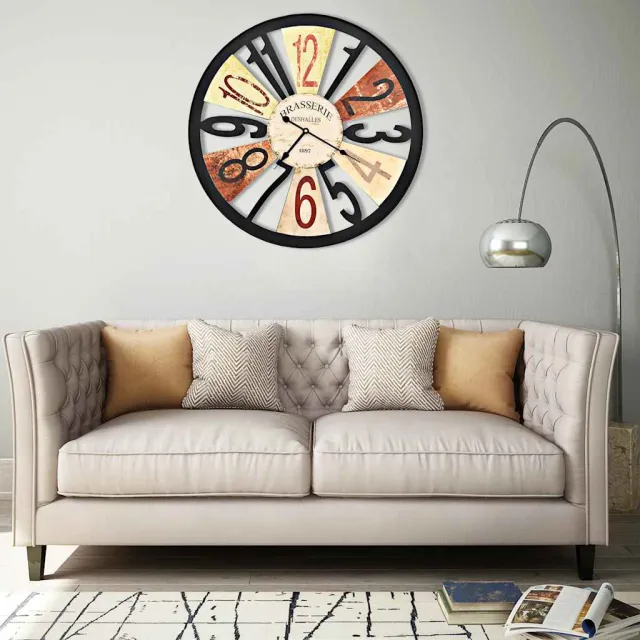 vidaXL Wandklok 60 cm metaal meerkleurig, foto 2