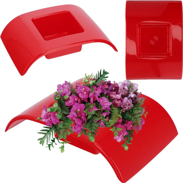 KADAX Ikebana Plastic Ikebana Vaas Bloempot Bloembak Japanse Zonnebloem Houder Ikebana Bloemenvaas, Bloemstuk (L: 24,9 cm, rood)