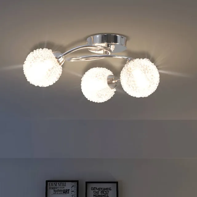 vidaXL Plafondlamp met 3 LED-lampen G9 120 W Wit