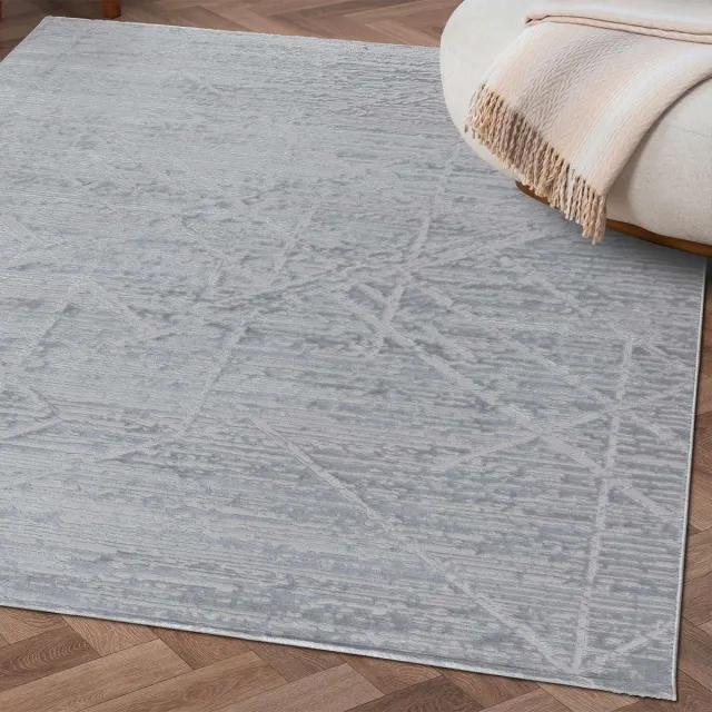 flycarpets Harmonie Modern 3D Effect Vloerkleed - Grijs - 160x230 cm