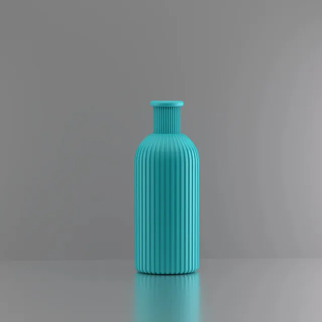 3d-gezellig Provence - Vaas - Turkooise - Maat 25 cm - Kunststof - Modern - Bloemenvaas - 100% gerecycled PLA (bioplastic)