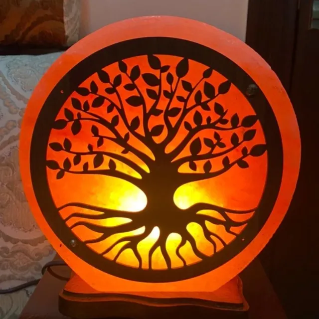 Selnature Himalaya zoutlamp 5 kilo Tree of Life / Levensboom -Selnature- !! GRATIS VERZENDING !! (inclusief kabel en gloeilampje) oranje