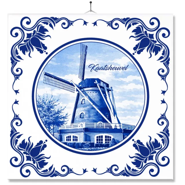 MC Living Tegel Met Opdruk | Kaatsheuvel | Delft Blauw | Cadeau | Inclusief Geschenkdoos | Standaard | Ophangsysteem Ontwerp 3