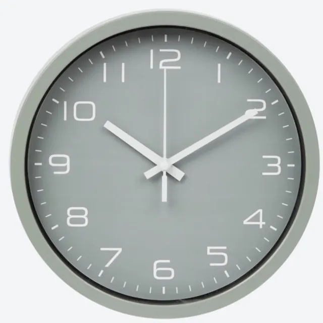 WALL CLOCK Wandklok Modern | Ø 20 cm | Grijs Keukenklok | Kleine muurklok | Klok Rond Grijs | Wandklok Grijs