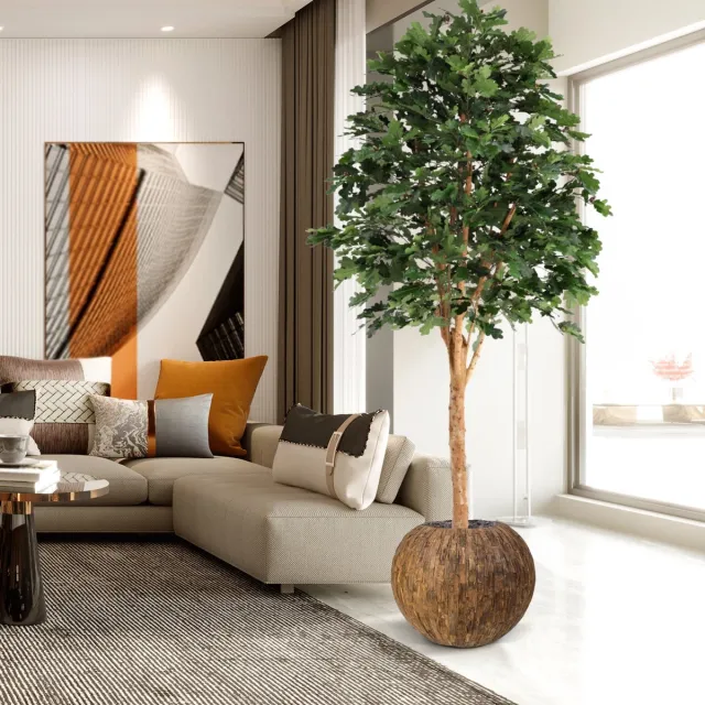 maxifleur Kunstplanten Kunst Eikenboom Deluxe 250cm Groen