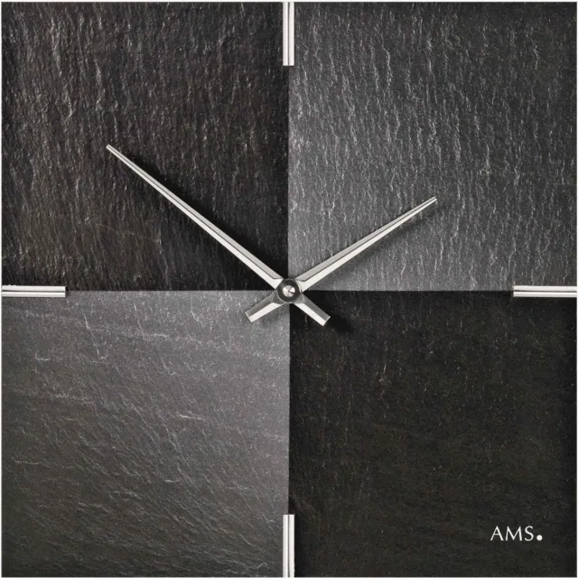 AMS Wandklok Leisteen - Aluminium 9520 Zwart