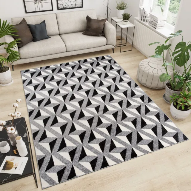Tapiso Maroko Vloerkleden Abstract Tapijt Carpet Grijs Zwart 2