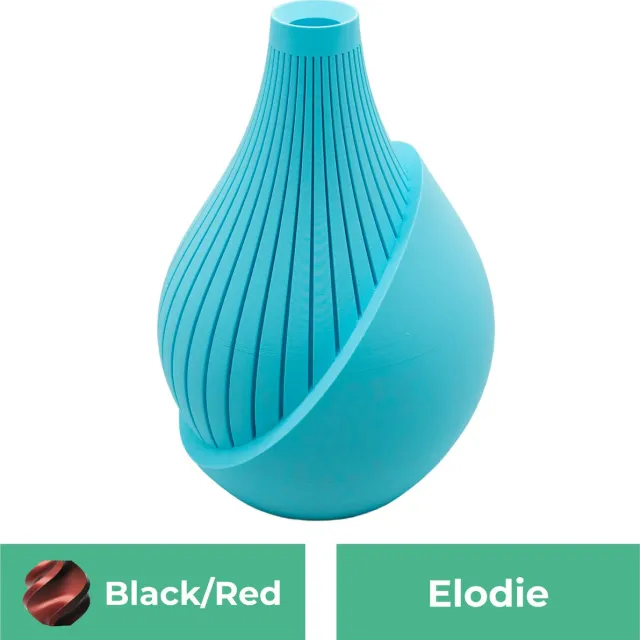 Lovora Elodie moderne vaas – Decoratieve vaas - Zwart / Rood - 3d geprinte vaas – geschikt voor droogbloemen - 30CM