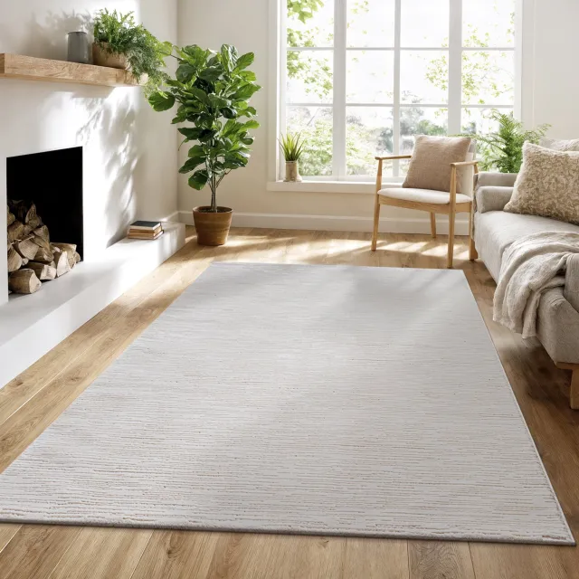 the carpet Lima Designtapijt, zacht, onderhoudsvriendelijk, pool van 100% gerecycled polyester Recycled Polyester 100% Crème