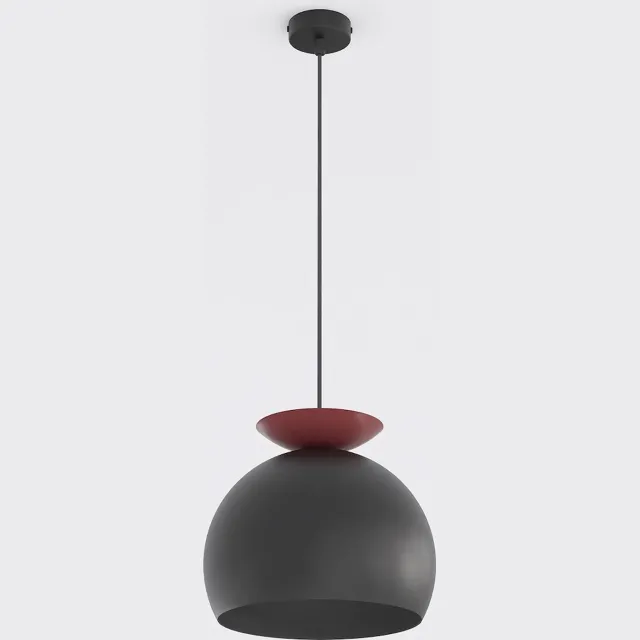 Emibig GEO 1 BLACK BURGUNDY - Moderne hanglamp voor sfeervolle verlichting Zwartachtig, Roodachtig/Rose