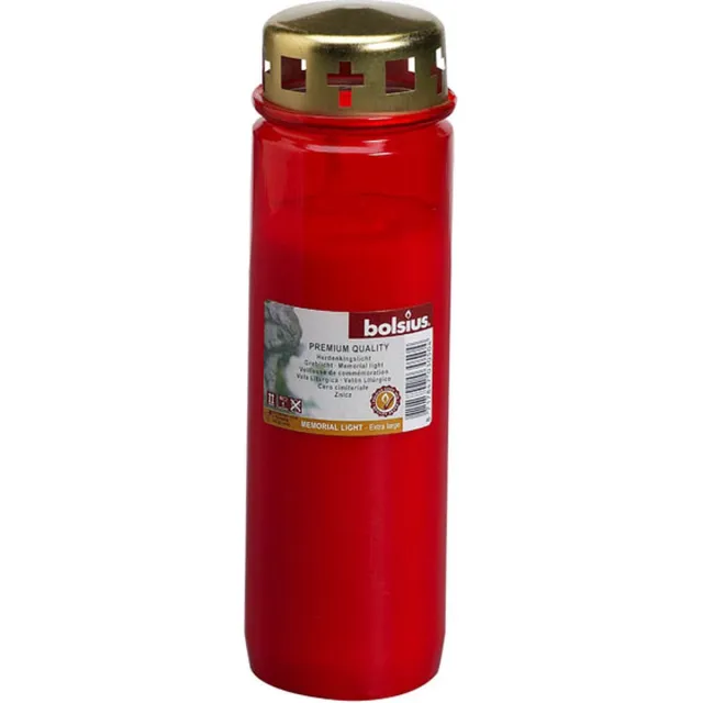 Bolsius Herdenkingskaars nr 9 met deksel - Rood - 1 STUK