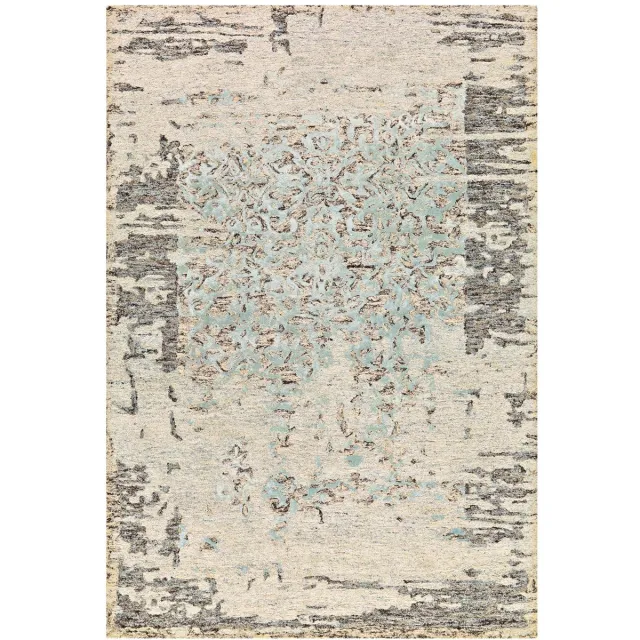 Dutch XXL Vintage Vloerkleed | Tapijt | Damast | Ornamenteel | Grijs/Mint