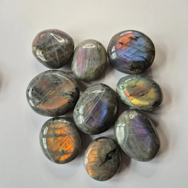 Moonlight Gemstones Crystal Orange-Purple Labradorite small palm stone Stress Relief Healing Gift Meerkleurig