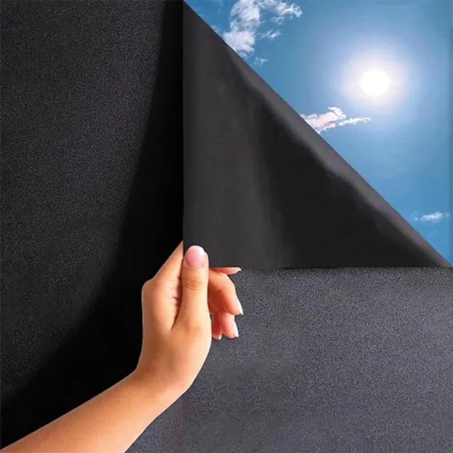 Slimselect Blackout Raamfolie 0,30 x 2 m – Zelfklevend Zonder Lijm – Verduisteringsfolie voor Slaapkamer, Kantoor en Dakraam – Zwart