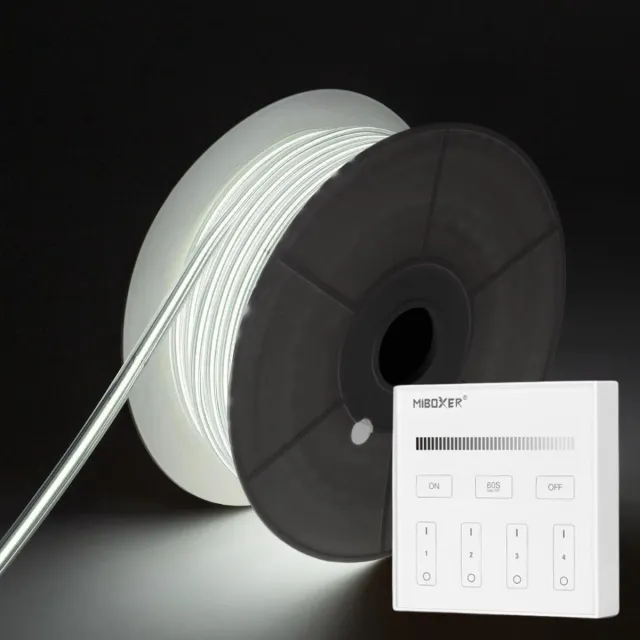 DiamantLED COB LED Strip - Koud Wit 6500K - 50 Meter in één rol(1x 50meter) - 800Lumen per meter - 220V - Waterdicht(IP65) - Complete Set - Met Mi-Light(MiBoxer) Draadloze Wandbediening Touch (Wit)