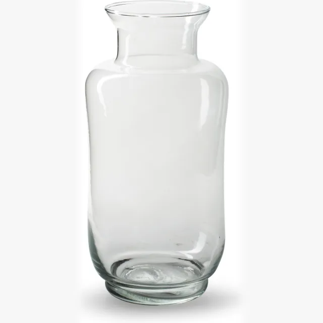 Jodeco Bloemenvaas Ella - helder transparant - glas - 13 x 26 cm - fles vaas