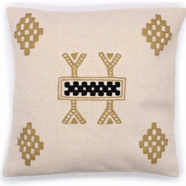 Ancient Wisdom Sierkussenhoes - Berberdesign - 45x45cm - kussen - hoes - textiel - decoratie - meubel - woonaccessoire Beige