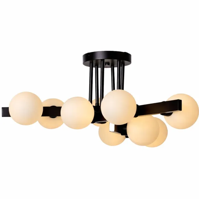 Prestige Light Zwarte plafondlamp | 9 lichtpunten
