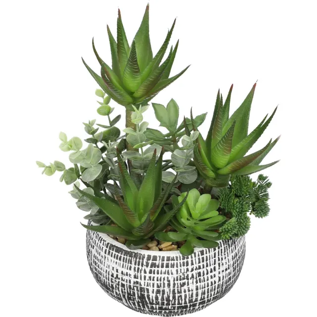 Unyqoos Decoratieve kunstvetplanten in keramische pot voor huis en kantoor, groente, 29 cm