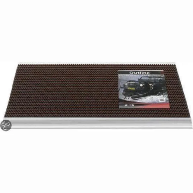 Hamat Buitenmat - Borstelmat - 80 x 50 cm - Antislip entreemat – bruin - Met Luxe Aluminium Strip