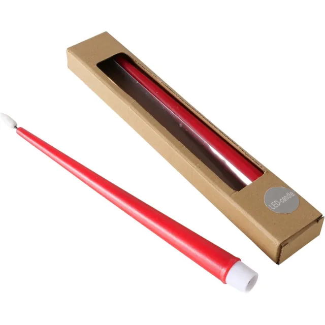 Boltze Led dinerkaars set van 2 stuks 31 cm rood