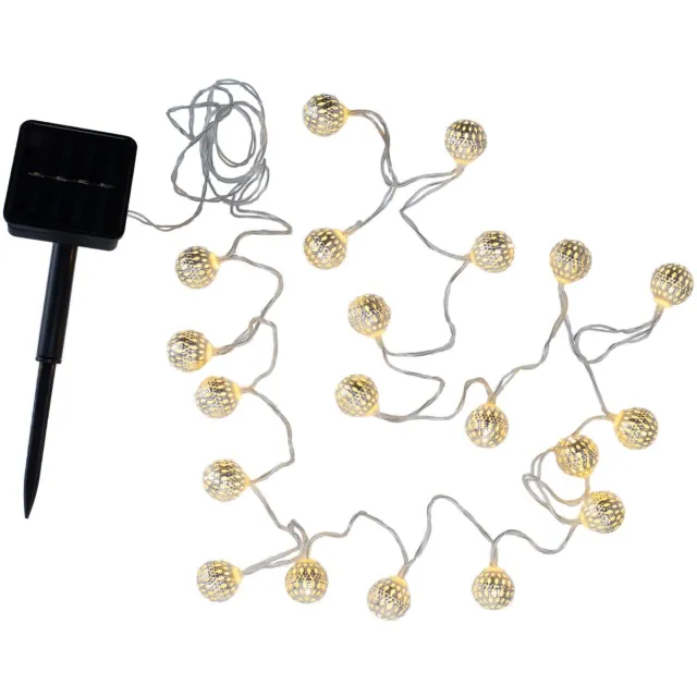 Pauleen Paulmann Pauleen Lichtketting Solar Glamour IP44 2,8m 3000K 20x0,075lm Zilver, Zwart