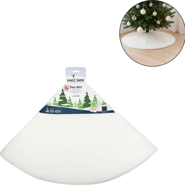 Magic Snow Bio Sneeuw Boomkleed / kerstboomrok Rond 100cm - Magic Snow Wit