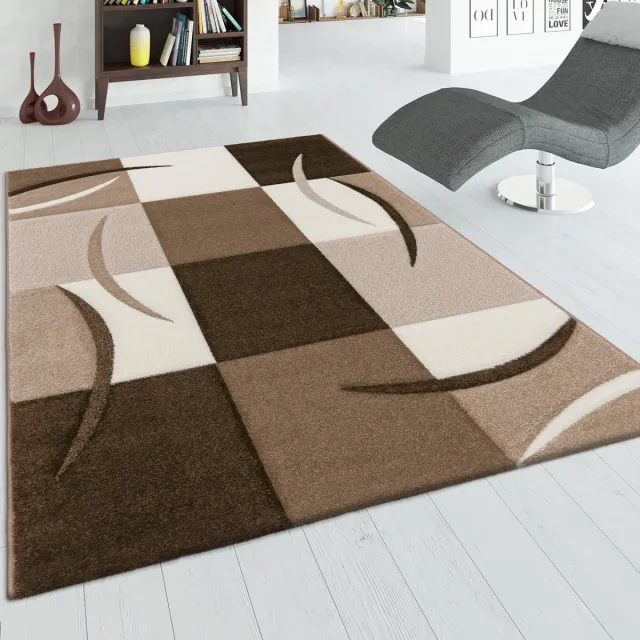 flycarpets Diamesa Modern Vloerkleed - Bruin / Beige / Crème - Laagpolig Tapijt Loper