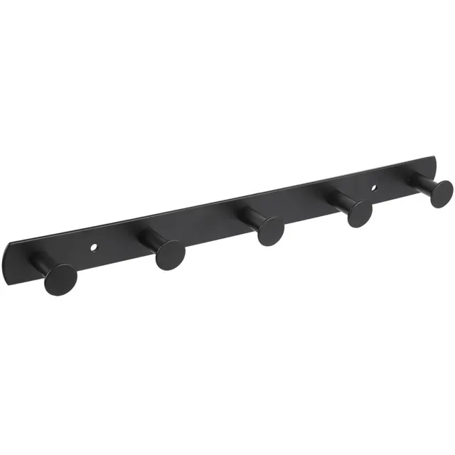 Differnz Wandkapstok - 5 Haken - Mat Zwart - Metaal - Ronde Haken - Twee Bevestigingspunten - Bevestiging met Schroeven - Geschikt voor 5 Jassen - Moderne Stijl - Voor Wandmontage